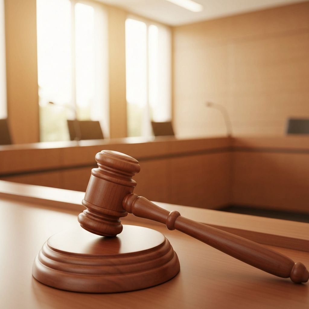 Judge's gavel in a courtroom symbolizing ongoing legal proceedings against gaming companies